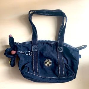 Vintage Kipling small black zippered tote bag